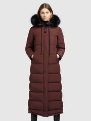 Coat MARANA (WITH FUR) wine red