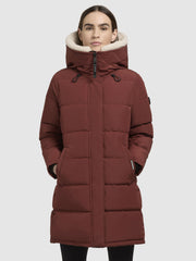 Coat FALTD TEDDY dark red